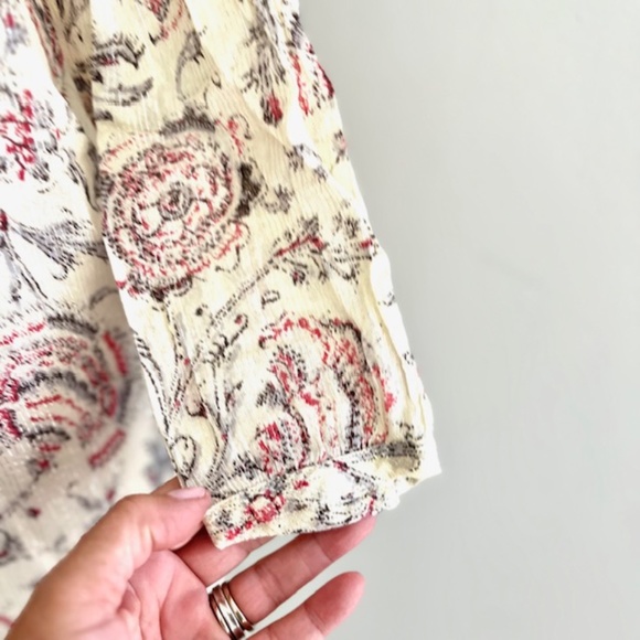 Madewell Floral Print Sheer Casual Crepe Blouse - Picture 3 of 7